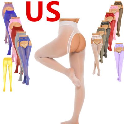 US Women's Pantyhose Stockings Nylon Cutout Pants Sheer Tights Dance Compression