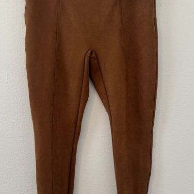 SPANX Pull On Faux Suede Ankle High Rise Leggings Fall Western Stretch Size 1X