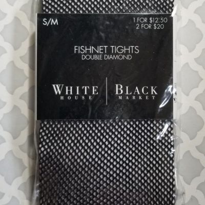 Fishnet Tights Double Diamond Black White House Black Market Size S/M
