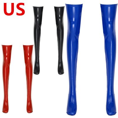US Sexy Lingerie Womens Stockings Shiny Oil Thigh Highs Socks Pantyhose Clubwear