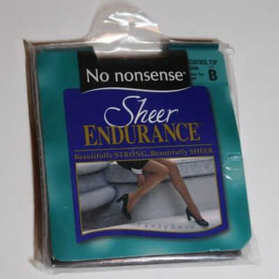 No Nonense - Sheer Endurance, Control Top, Sable color, Size B, Sheer Toe