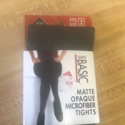 Vintage Simply Basic Matte Opaque Microfiber Tights SIZE 2 Medium FOREST