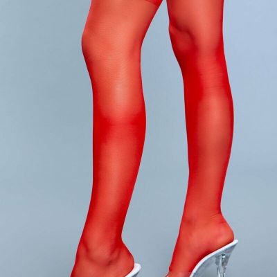 BeWicked Lace Over It Thigh Highs Red