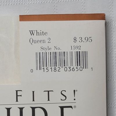 Vtg Berkshire WHITE Thigh High Stockings Nylon Sheer Queen 2X NOS 1990s Sexy