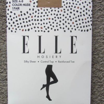 Elle Silky Sheer Control Top Pantyhose Nude Shade Size A-B NEW/ pkg