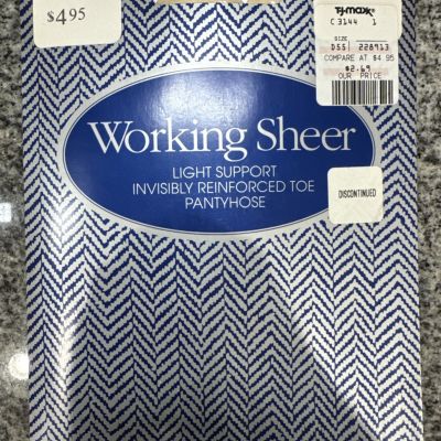 Vintage Evan Picone Working Sheer Light Support Pantyhose Shell Color Size Ample