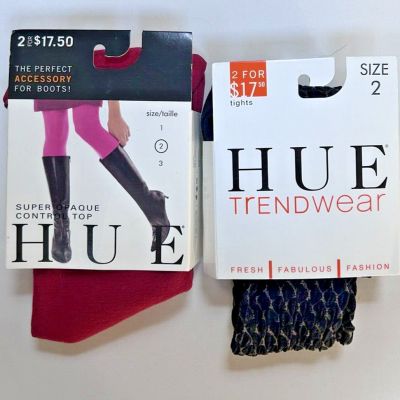 2 Pairs of Hue Tights  brand new in package size 2 = Medium