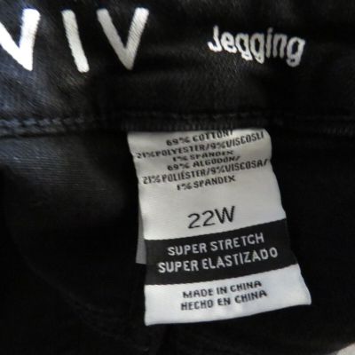 Ava + Viv Women's Jeans Black High Rise Beaded Side Jegging Pants Plus Size 22W
