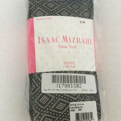 Isaac Mizrahi 2 pack black tights net and solid style size S/M still in package