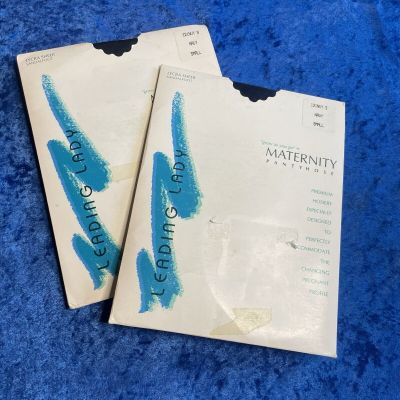 Leading Lady Maternity Pantyhose Size Small Navy 2 Pairs New