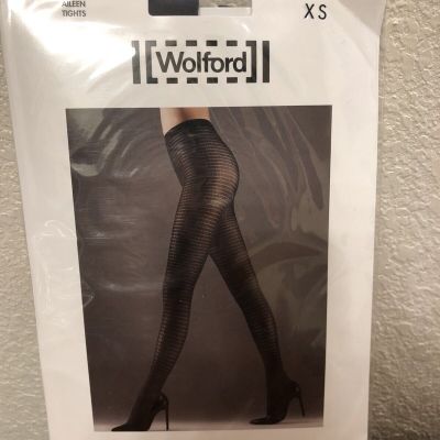 Womens Wolford Aileen Tights Black Navy Style 14485 Size XS