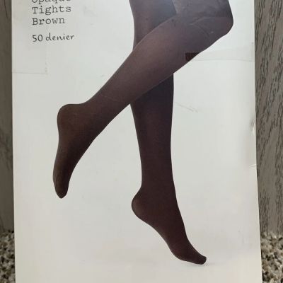 A New Day Brown Opaque Tights. 50 Denier. Size: M/L.