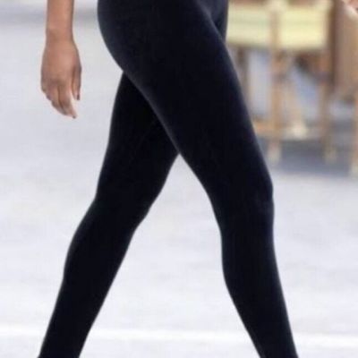 Auth SPANX Shiny Velvet High Waisted LEGGINGS-BLACK-#2070-Size MEDIUM