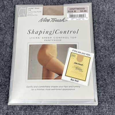 Nice Touch® Shaping / Control Lycra® Sheer Pantyhose Driftwood Size B USA 1 Pair