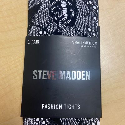 Steve Madden Black Fashion Tights Size Small/Medium 1 pair Black Lacy