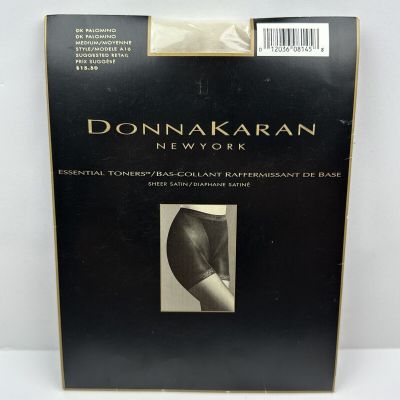 Donna Karan Essential Toners Pantyhose Sheer Satin Medium Dk Palomino A16 New
