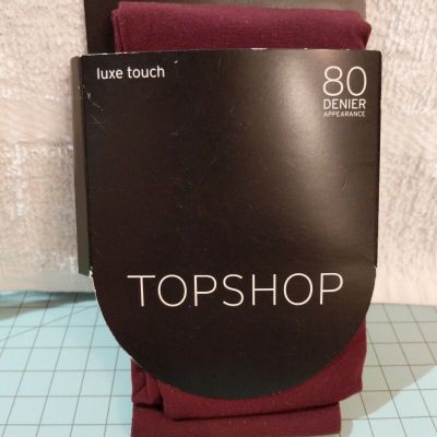 NEW LADIES TOPSHOP WINE/MLB LUXE TOUCH 80 DENIER TIGHTS PANTY HOSE SIZE S SMALL
