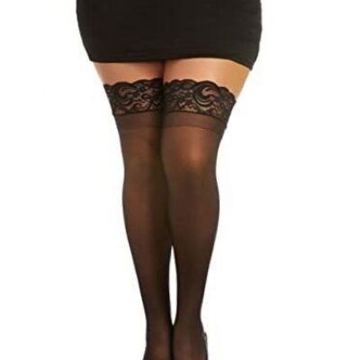 womens Sheer Thigh High Socks One Size Black