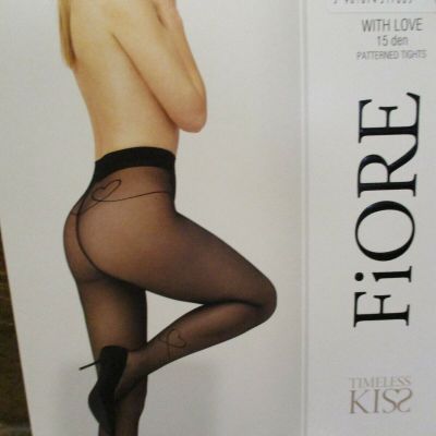 FIORE WITH LOVE HEART PRINT PATTERN  15 DENIER PANTYHOSE TIGHTS 4 SIZES