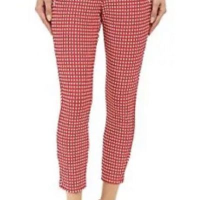 1pc HUE Women's Checkered Knit Capris Tango Red Pants  Size Extra Small