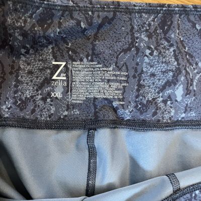 Z by Zella blue gray print high waist leggings size XXL