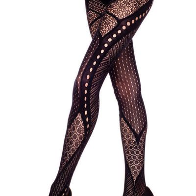 Black Hollow Out Pattern Fishnet Pantyhose Stockings Tights one size fits most