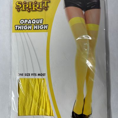 Spirit  Women's Yellow Opaque Thigh High  Pantyhose  One Size 5’-5.10” NEW