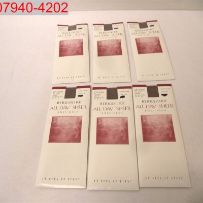 QTY=6 Berkshire Women Pale Taupe Sheer Knee High w/Reinforced Toe Q 015182189252