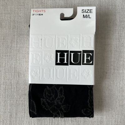 Hue Womens Single Rose Tights Control Top Black Size M/L