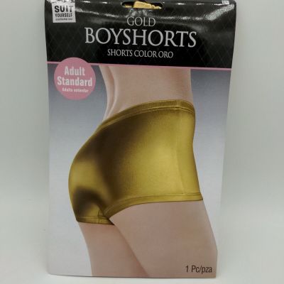 Ladies Gold Boyshorts High Waist Cosplay Dance wear Club booty shorts S/M