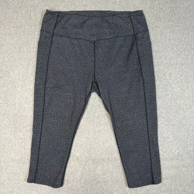 Zella Cropped Leggings Navy Womens Sz 2X Pull On Compression Polka Dots Athletic