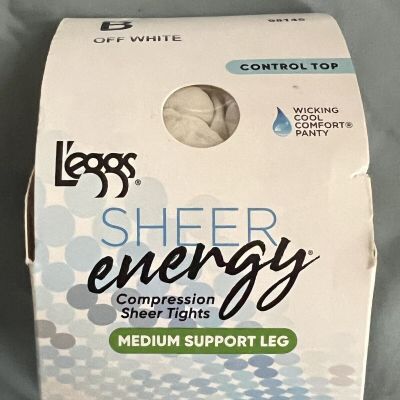 L'eggs Sheer Energy~Medium Support Leg~Control Top Tights~Off White~B (Medium)