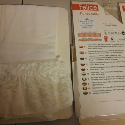 Felice by Mona stay up stockings WHITE M/L size hold ups Made in Italy - LAST