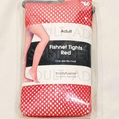 New Bodyfusion by Pony Express Adult Womens Red Fishnet Tights Stocking - OSFM