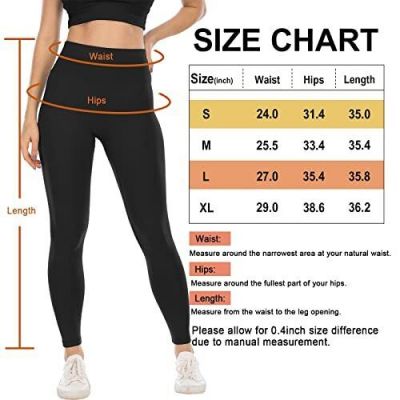 High Waisted Leggings for Women, Workout Soft Tummy Control Yoga Medium Black
