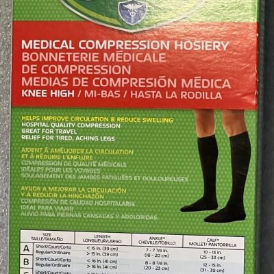 Curad Medical Compression Hosiery 15 - 20 mmHg Knee High Black G 18”
