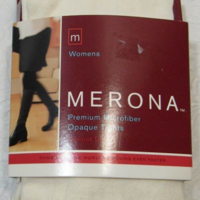 Merona Tights Control Top Opaque Medium Microfiber White New
