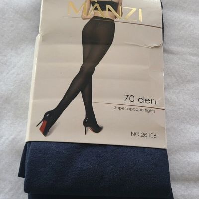 MANZI Super Opaque Tights Black 70 Denier Size 3(M)