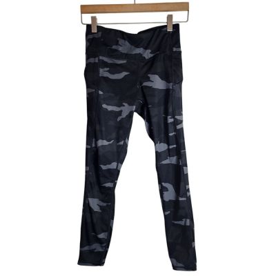 Athleta Leggings Women's XS Camo Contender Workout Yoga Running Black Grey