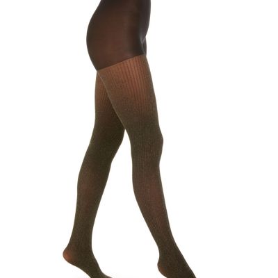 DKNY Women’s Lurex Ribbed Control Top Tights