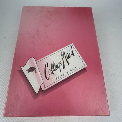 Vintage College Maid Sheer Beauty Seamless Stockings Off Black Size 9 1/2 - 3 PR