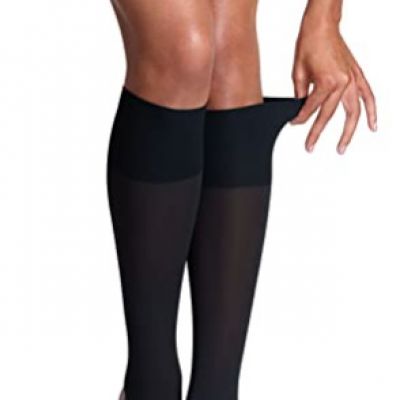 Berkshire Comfy Cuff Knee Length Black Opaque Stockings Size 6.5-8.5 Womens JM9