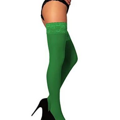 Mila Marutti Thigh High Stockings for Women Opaque Tights Lace Top Stay Up Pa...