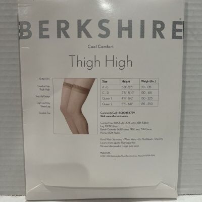Berkshire Thigh High Sheer Leg Stockings Sz A-B Black NIP