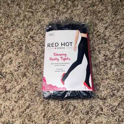 RED HOT by SPANX Very Black Shaping Panty Tights  sz 2 115-150 lbs NEW in Box