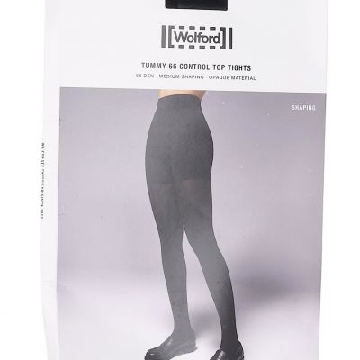 Wolford L128009 Womens Black Tummy 66 Denier Control Top Tights Size S