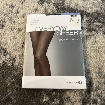 Nordstrom Rack Size A Control Top Everyday Sheer Off Black Pantyhose NEW-