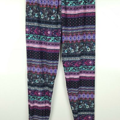 Unbranded Women's Geometric Stretch Pants Sz Plus One Size Polyester/Spandex EUC
