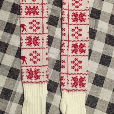 Womens Above the Knee Christmas Knit Stockings.