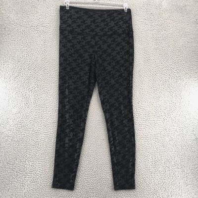 Chicos Leggings Women 1 US 8 10 Black Houndstooth Zenergy Stretch Pull On Casual